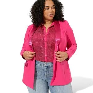 TORRID Pink Blazer Woman’s Size 2X (2)